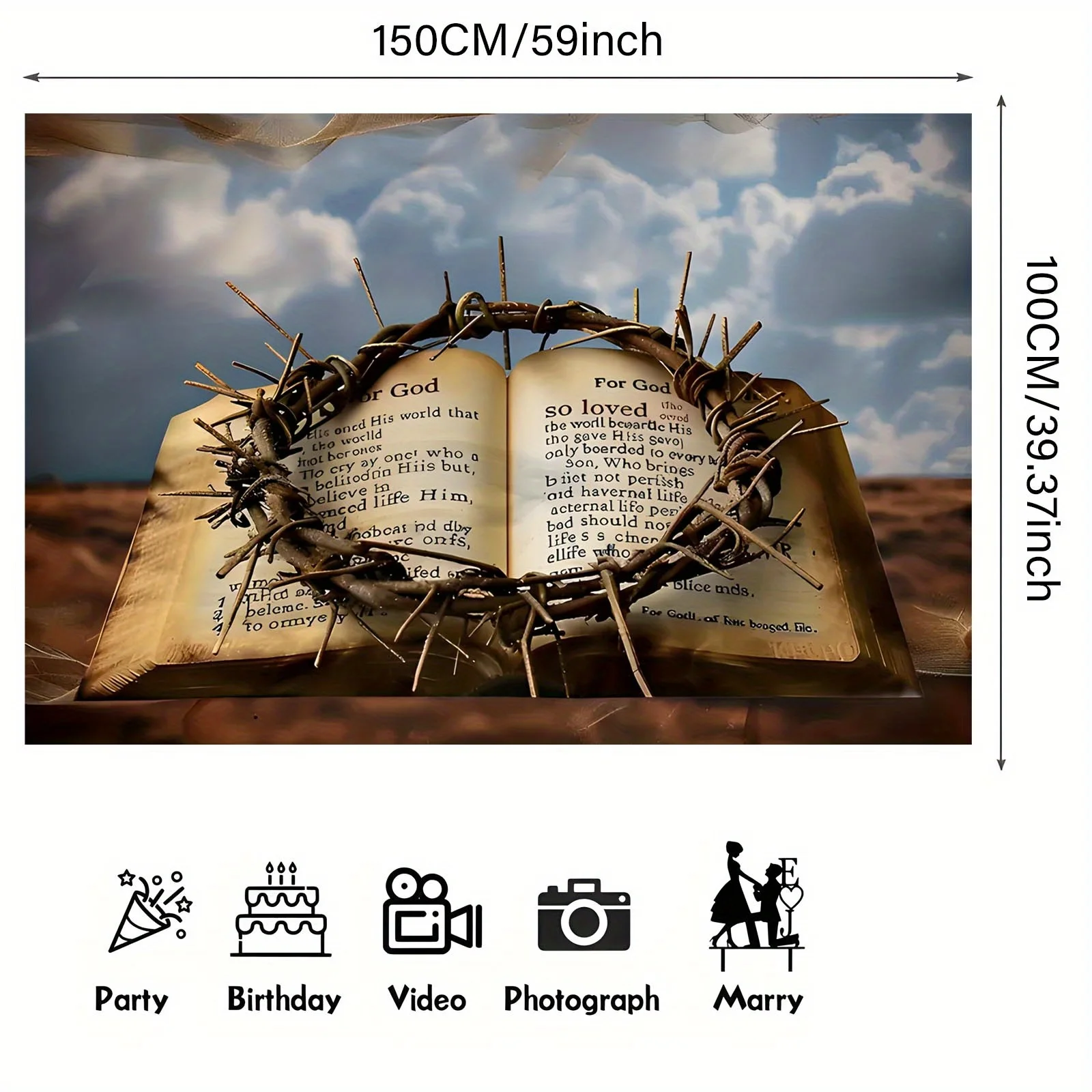 1pc Religious Book and Crown o - Photography Yearbook ulasan dan harga