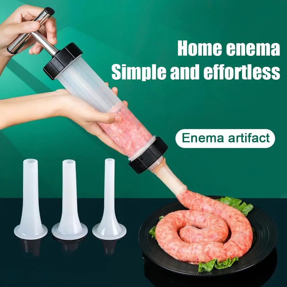 Portable Manual Sausage Machine Maker  Homemade Handmade Sausage Stuffing Household Kitchen Small Injection Sausage Filler Press