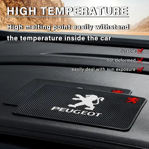 푸조 308 408 508 RCZ 208 3008 2008 206 207 307 2008 5008 차량 대시보드 실리콘 논슬립 매트 휴대폰 안경 미끄럼 방지 패드