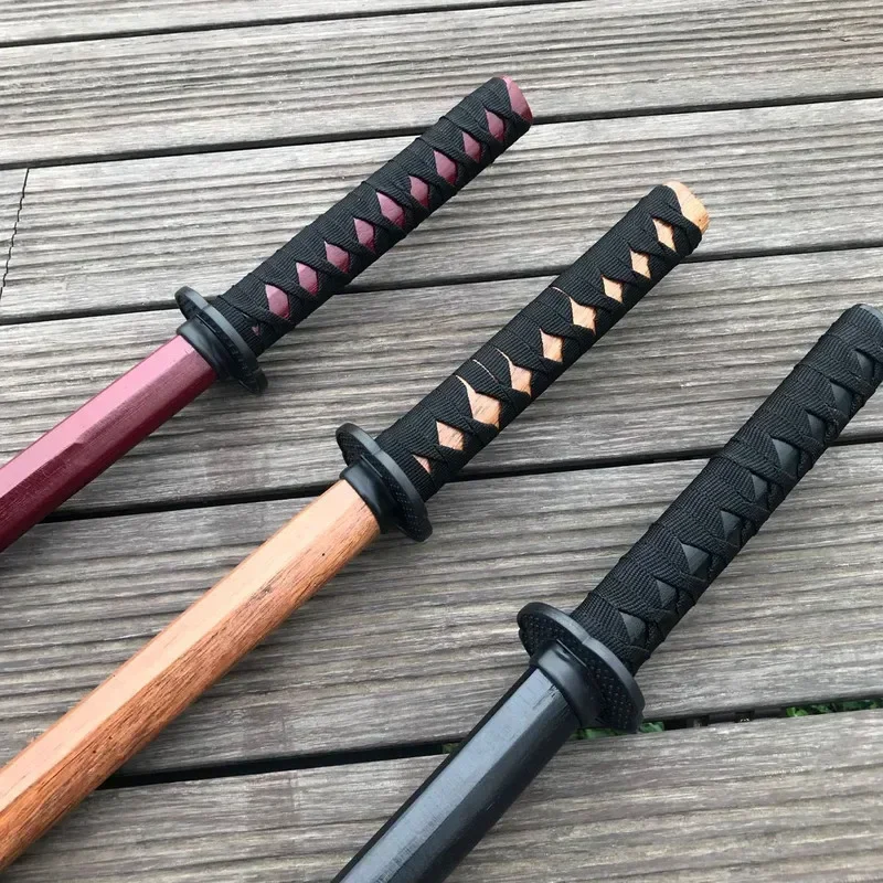 Épée Katana en bois pour enfants, couteau anciers, accessoires de cosplay, collection personnelle, jouet artisanal, Monténégro de démons Aïkido, 60cm