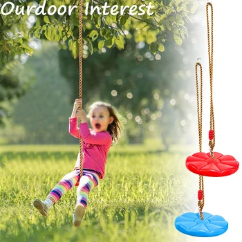 Climbing Rope Swing with Knot and Disc Swing Seat Set Rope Ladder for Kids Outdoor Tree Backyard Playground Swing Zip Line Seat