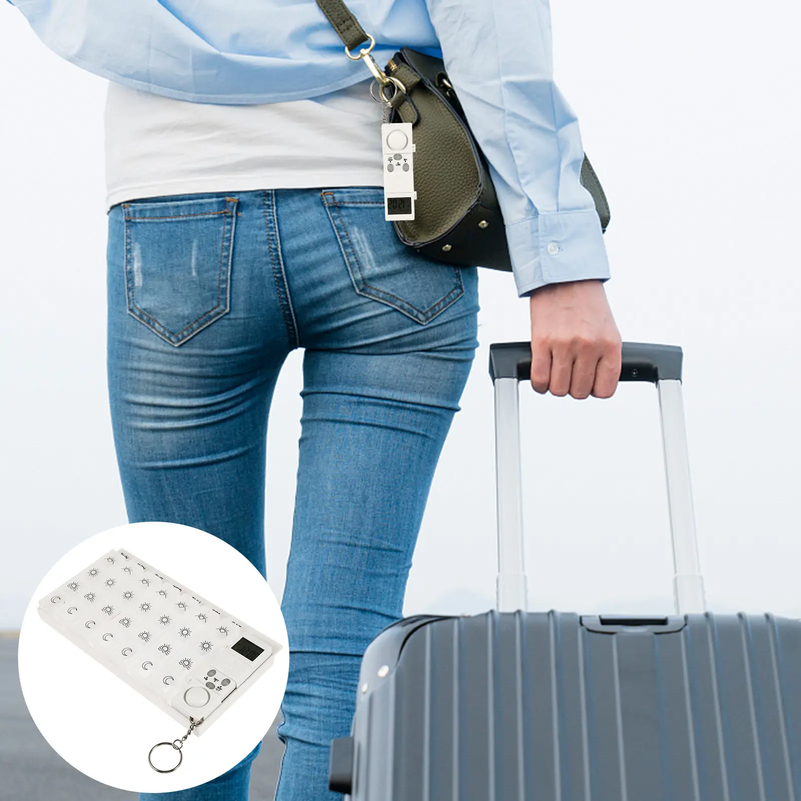 7 Days Weekly Pill Box Digital Alarm Organizer 28 Compartments Settings Morning Lunch Dinner Bedtime Luminous LCD