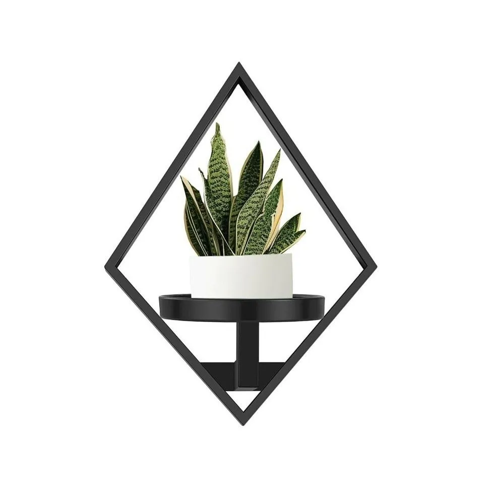 Sturdy Floating Metal Wall Plant Shelves Easy-Mount Metal Wall Plant Shelves Space Savingn Rust-Resistant Floating Plant Racks