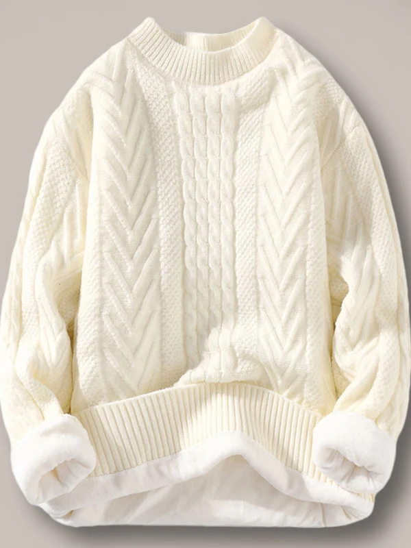 

Мужской шерстяной свитер с флисовой подкладкой, утепленный, зимний, вязаный, в корейском стиле, повседневная одежда, подходит для студентов, с высоким воротником