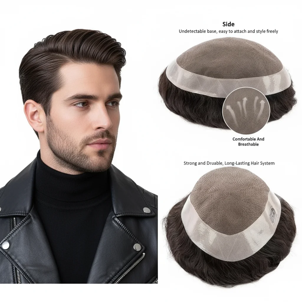Men Toupee D7-3 100… - image