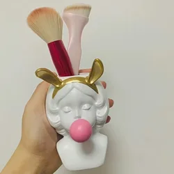 Instagram Rabbit Ear Bubble Girl Pen Holder Rabbit Ear Girl Storage Vase Resin Ornament Girl Heart Room Decoration