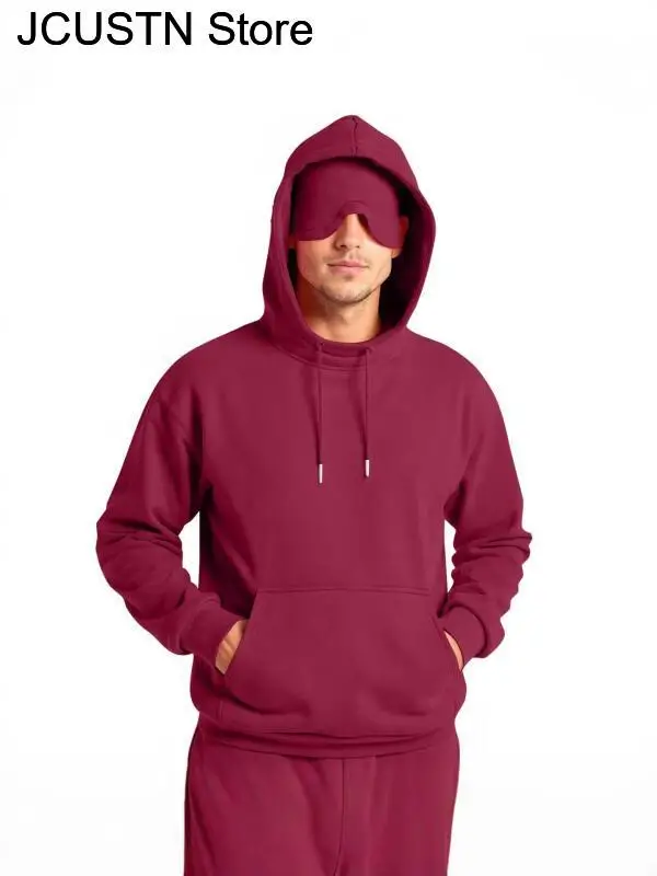 2025 الرجال بلون مقنعين البلوزات قناع عين مقنعين القمم تجريب وتتسابق الخريف الشتاء النساء رياضية طويلة الأكمام هوديي