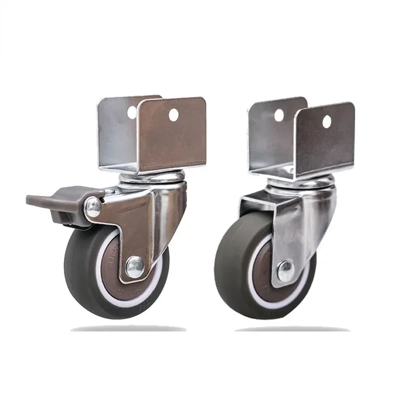 เฝือรูปตัว U ล้อ/ล้อใบ้สุด, ล้อ TPE, ล้อป้องกันการพัน, พร้อมลูกปืน, ล้อสากลเตียงเด็ก, นุ่มและเงียบ