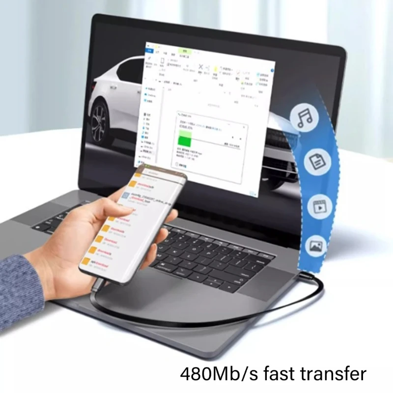 100W USB C to USB C Charging Cable Flat SiliconeCord Data Sync Charging Cord Efficient Type C Cord Fast For Phone 16 Pad
