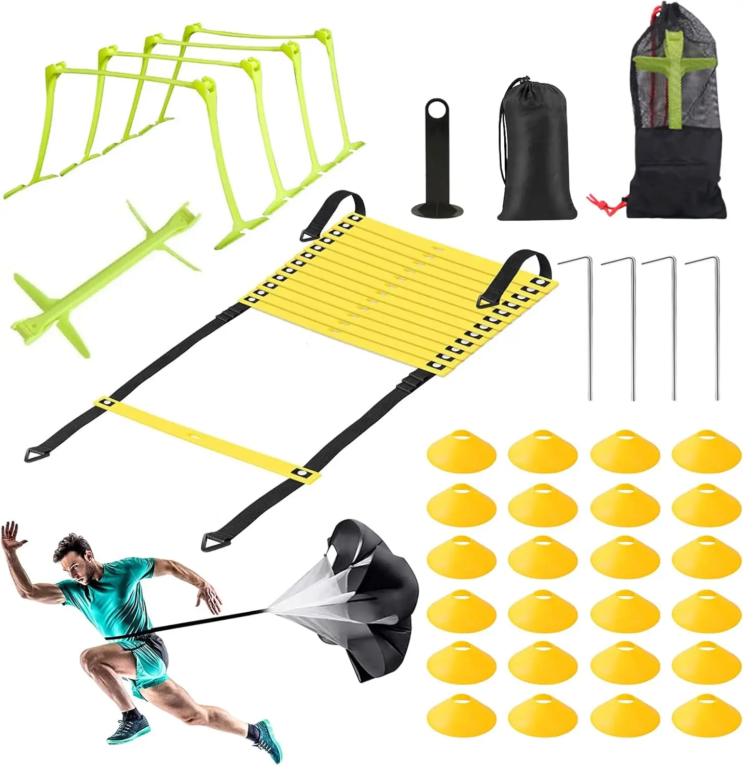 : Bewegliche Leiter für Fußballtraining