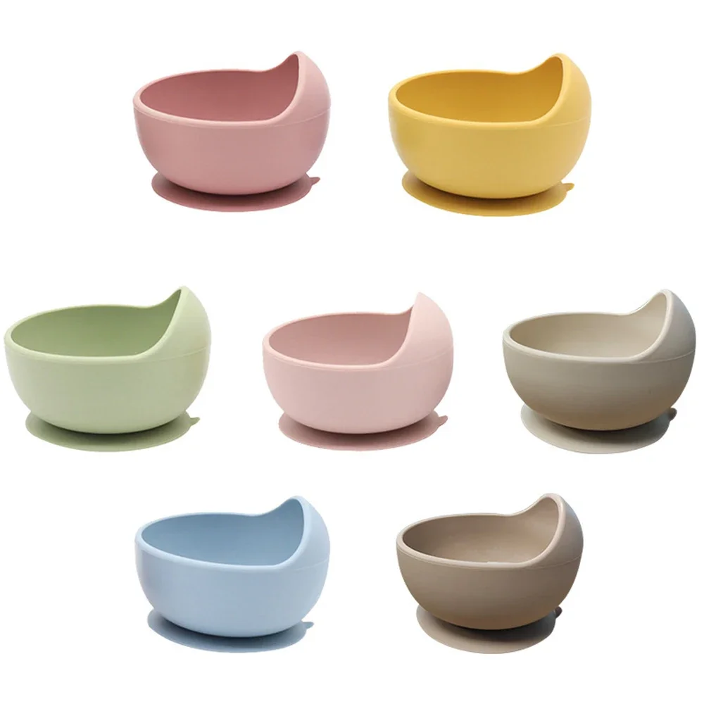 1pc Baby Food Grade Silicone Bowls with Suction Stay Put Silicone Food Bowl Toddler Bowls Face Mask Mixing Bowl