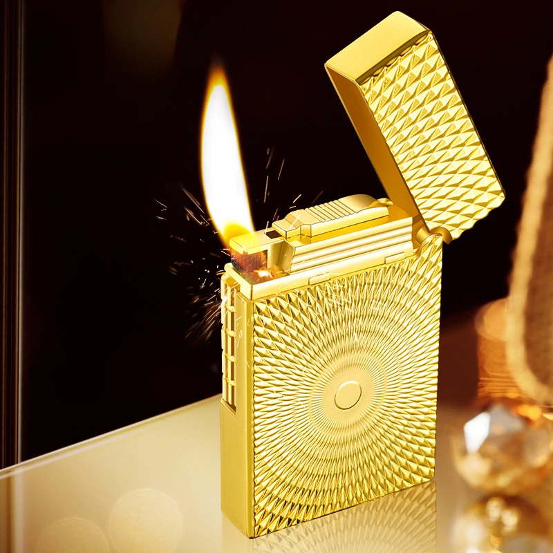 New Premium Version Long Speaker Steel Sound Inflatable Spot Fire Open Fire Lucky Stone Portable Lighter Men's Cigarette Lighter