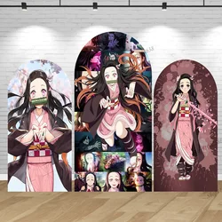 Demon Slayers Arch fondale Cover Girl Party Birthday Background Wall Double Decor Kamado Nezuko Baby Shower Banner in poliestere