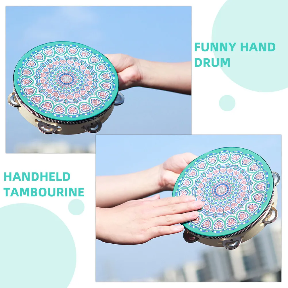 Pandero de mano ligero, instrumento de percusión para educación musical, fiestas, actuaciones de bandas, tambor de mano
