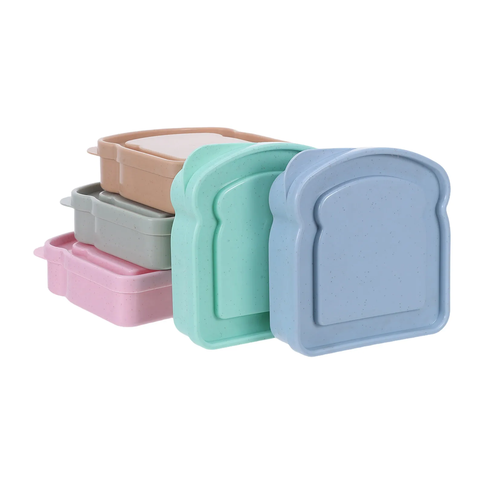 

5Pcs Sandwich Preservation Box Reusable Toast Shape Sandwich Container Portable Lunch Box Food Storage Containers for Picnic