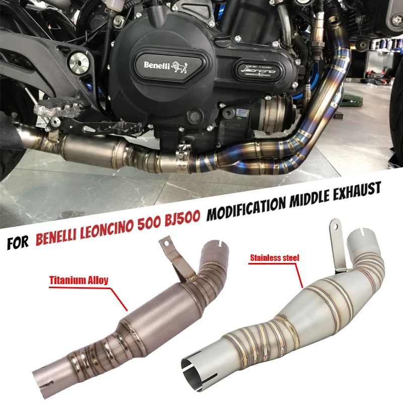 

For Benelli Leoncino 500 BJ500 Motorcycle Exhaust Middle Link Pipe Moto Escape Modified System Muffler Connect 51mm Exhaust