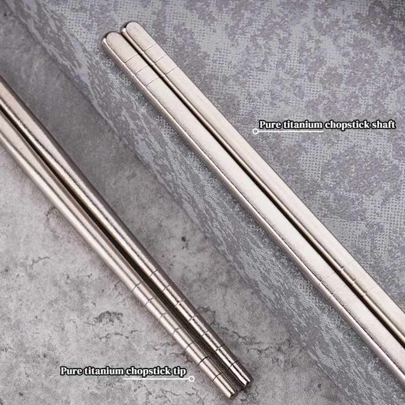 5 قطعة 23 سنتيمتر عيدان تناول الطعام التيتانيوم خفيفة الوزن دائم عيدان أدوات المائدة المنزلية في الهواء الطلق التخييم أطباق عيدان تناول الطعام التيتانيوم النقي