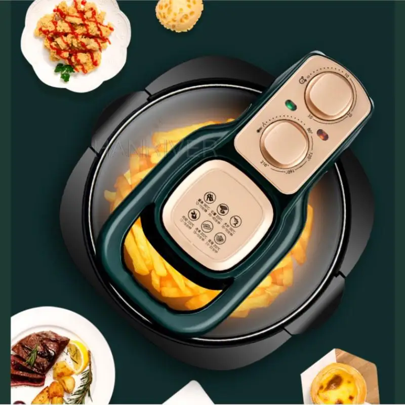 مقلاة هوائية مرئية سعة كبيرة آلة بطاطس مقلية ذكية مقلاة كهربائية منزلية متعددة الوظائف 6L 220 فولت