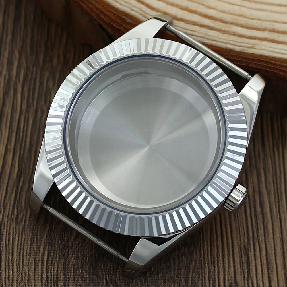 

36mm/39mm Luxury 8215 watch cases Silvery Sapphire Glass For Nh34 Nh35 Nh36 4R36 8215 Datejust Business Luxury Watch accessories
