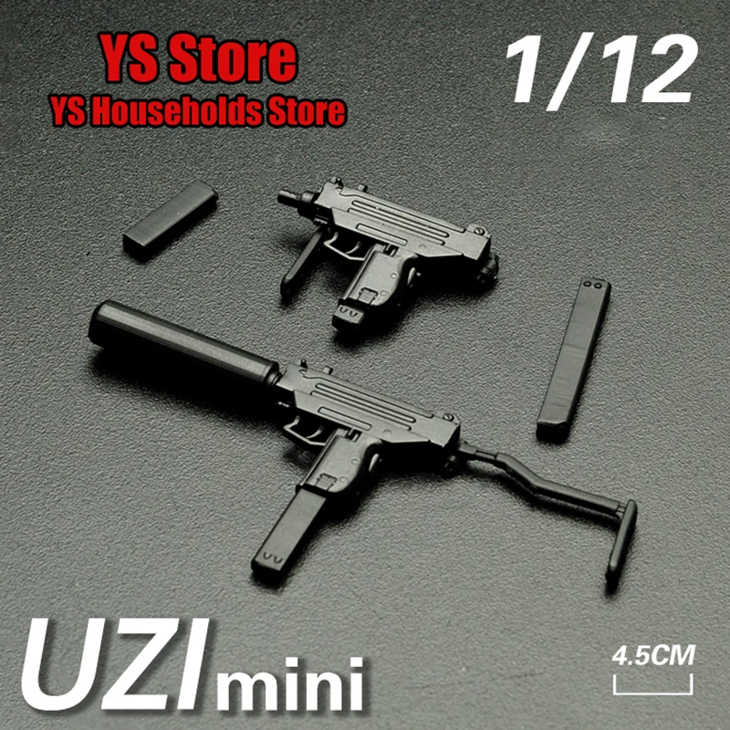 1 Stuk 1/12 Uzi Mini Soldaat Wapen Statisch Model Speelgoed Speciale Troepen Man Soldaat Militaire Gereedschappen Fit 6 "Action Figure Scene Accessoire