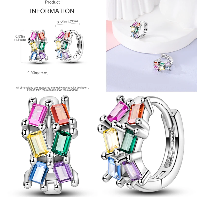 925 Sterling Silber Creolen Schmetterling Regenbogen Blume Tulpe Iris Lila Hängeohrringe Schmuck Geschenk für Frauen Mädchen – Detail 14