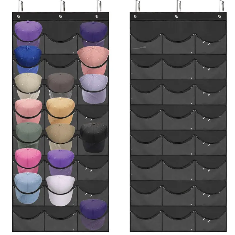 Cross border Amazon door storage hanging bag home baseball cap storage bag multi-layer grid hanging storage artifact