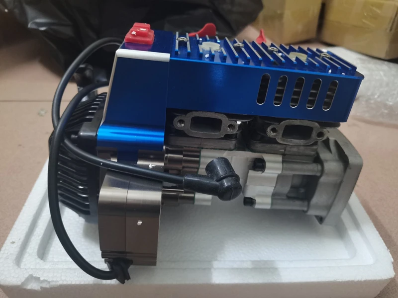 Cárter de seis rodamientos 58CC, motor de doble cilindro en línea de alta potencia, modelo físico 19000/RPM