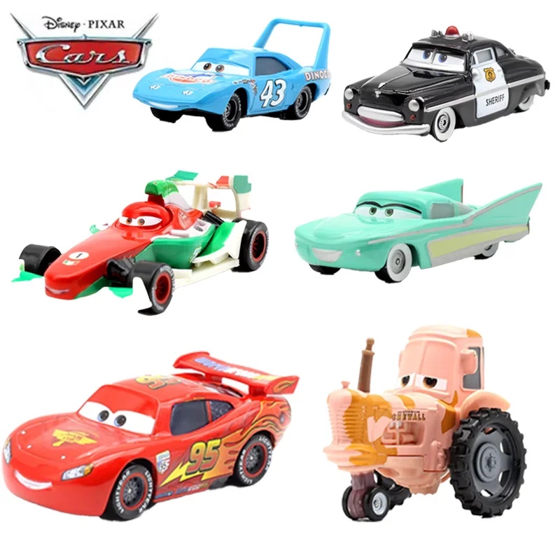 

Машинки Disney Pixar Молния Маккуин Джексон Шторм 1:55 Салли Шериф Лиззи самолет Король Диноко мини-коллекция игрушек детский подарок
