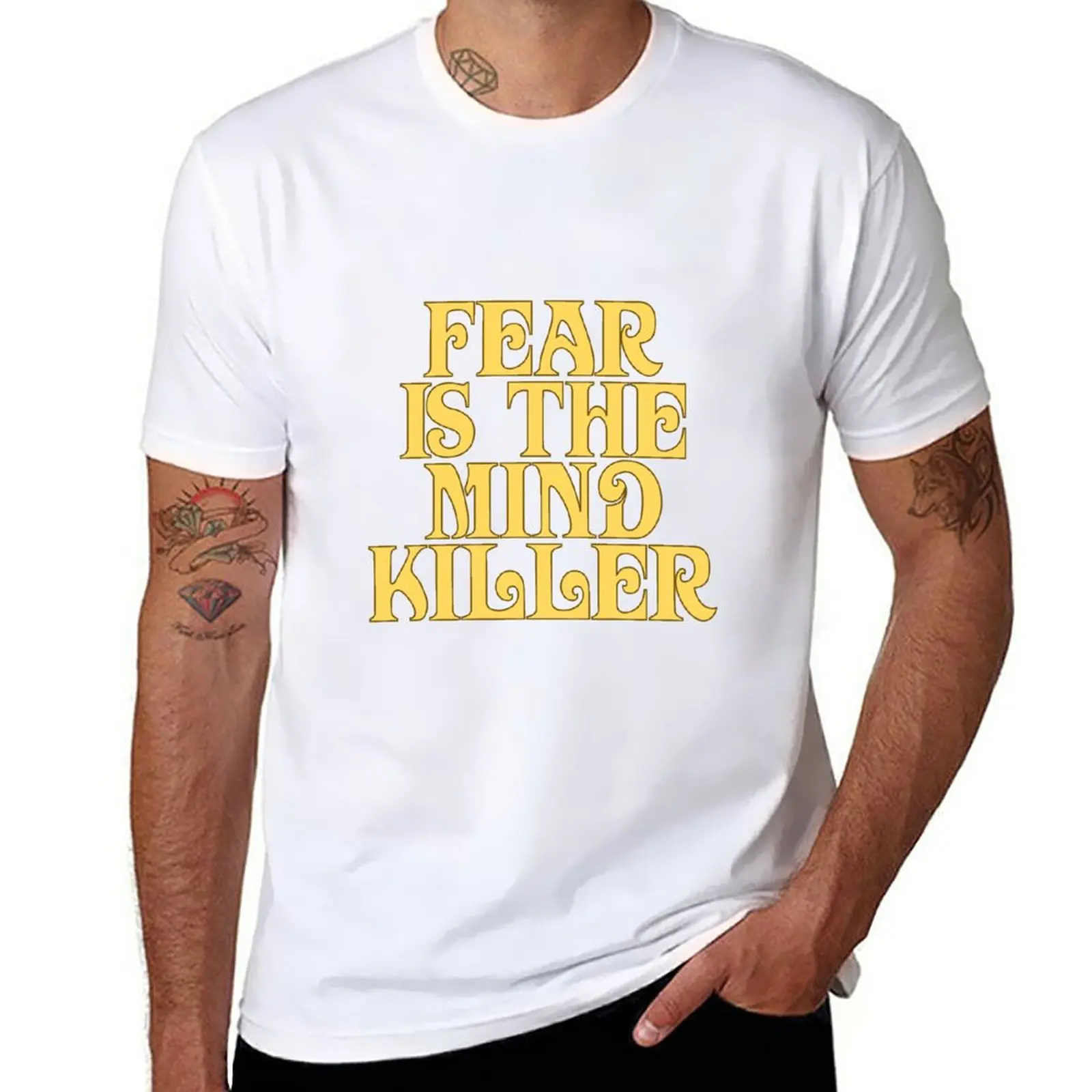 

New Dune Sticker - Fear is the mind-killer T-Shirt kawaii clothes tops mens t shirts pack