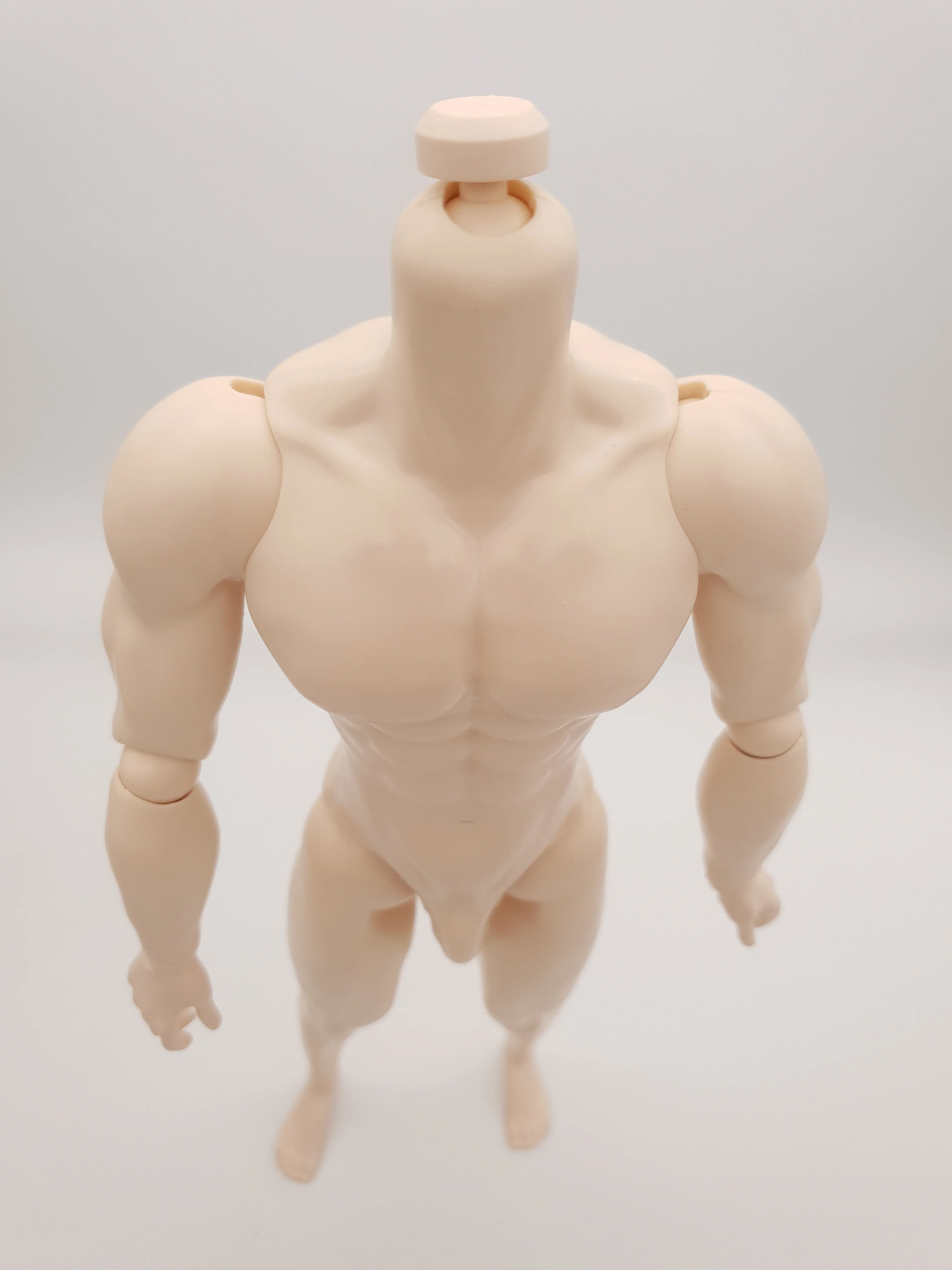 Fashion Muscle Male Doll Articulation 1/6 Scale White Skin Body Mannequin Display Stand OOAK