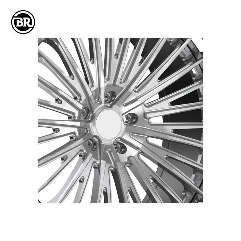 2-Piece Set Polished Floating Cap Aluminum Alloy Forged Wheel Convex Surface 18-26 Inches Racing Car Wheel Hub