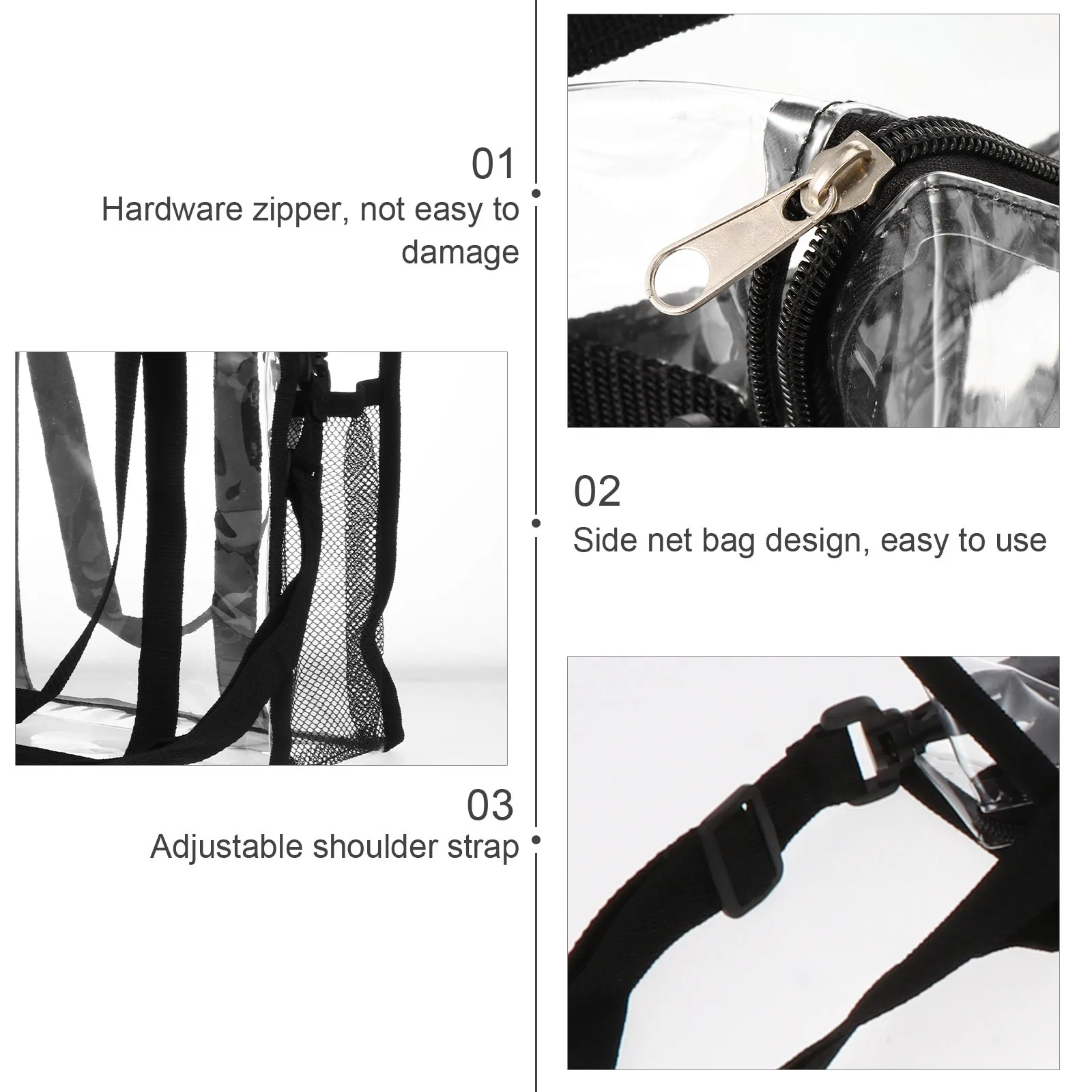 

1Pcs Waterproof Transparent Shoulder Bag Multi-Functional Record Storage Crossbody Handbag Large Capacity PVC Case for Traveling