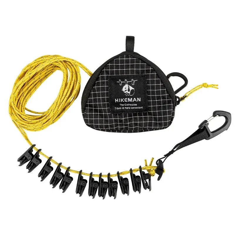 Outdoor waslijn camping draagbare opslag hangtouw met clips reis hotel zonder boren multifunctioneel winddicht droogtouw