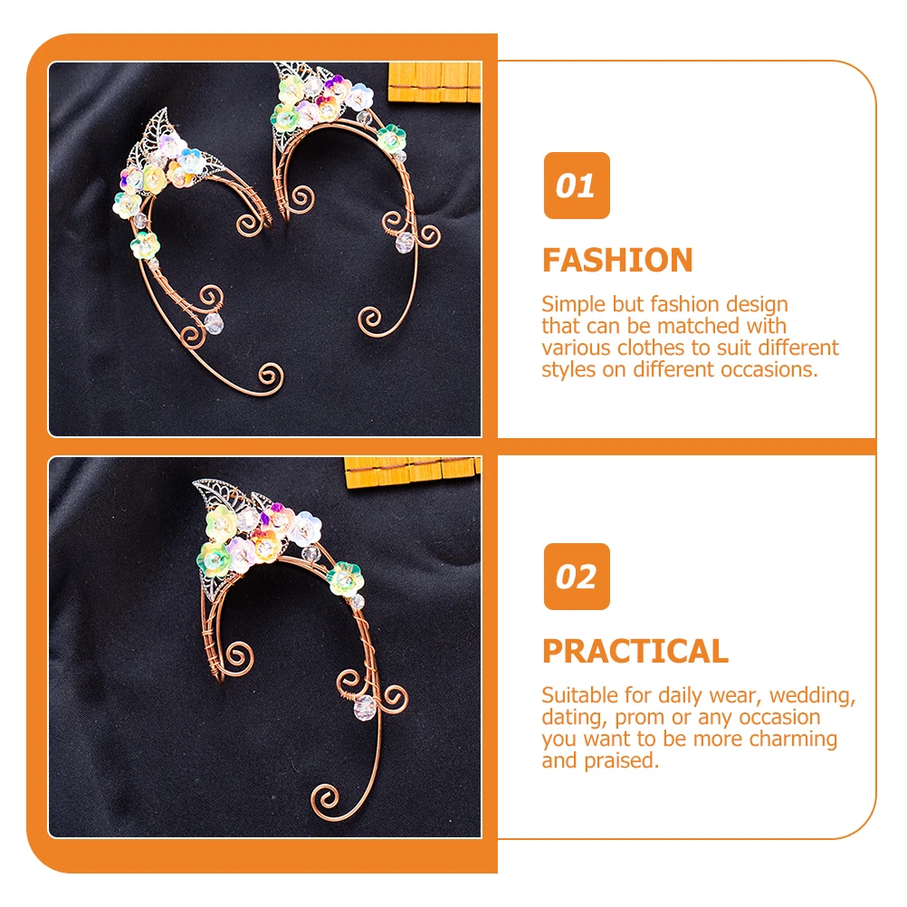 

Colorful Elf Ear Clip Earrings Unpierced Lightweight Comfortable Costume Prop Fashion Design Match Clothes Ear Cuffs Accessories