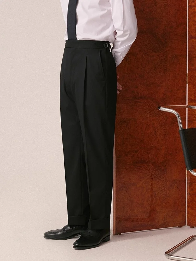 

Мужские брюки CULTUM Naples с высокой талией, классические повседневные хлопковые брюки для работы и отдыха, пригодные для машинной стирки