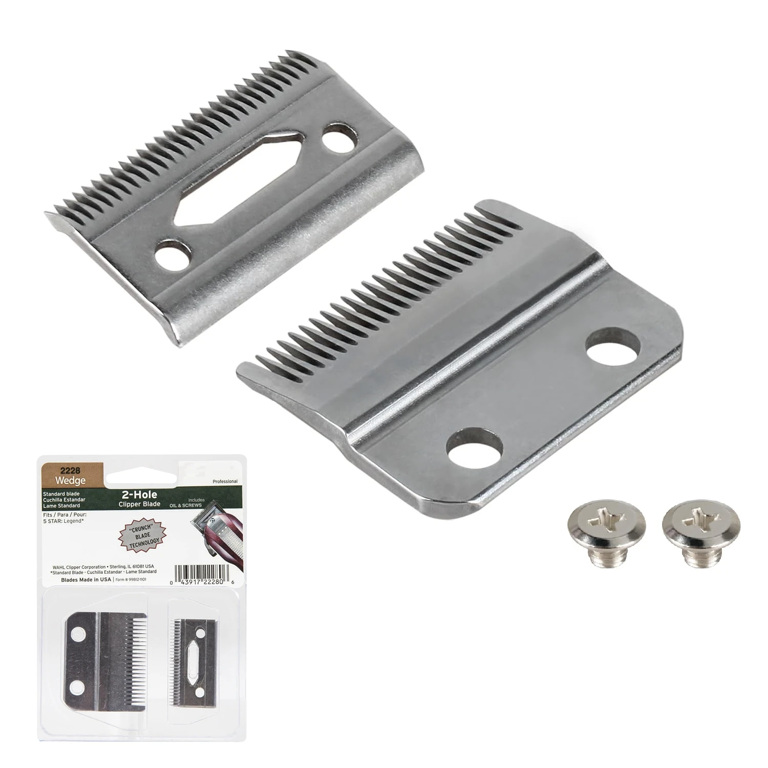 

Профессиональное клиновидное лезвие 2228 для машинок Wahl Professional с 2 отверстиями, стандартное, замена для машинок серии 5 Star Legend