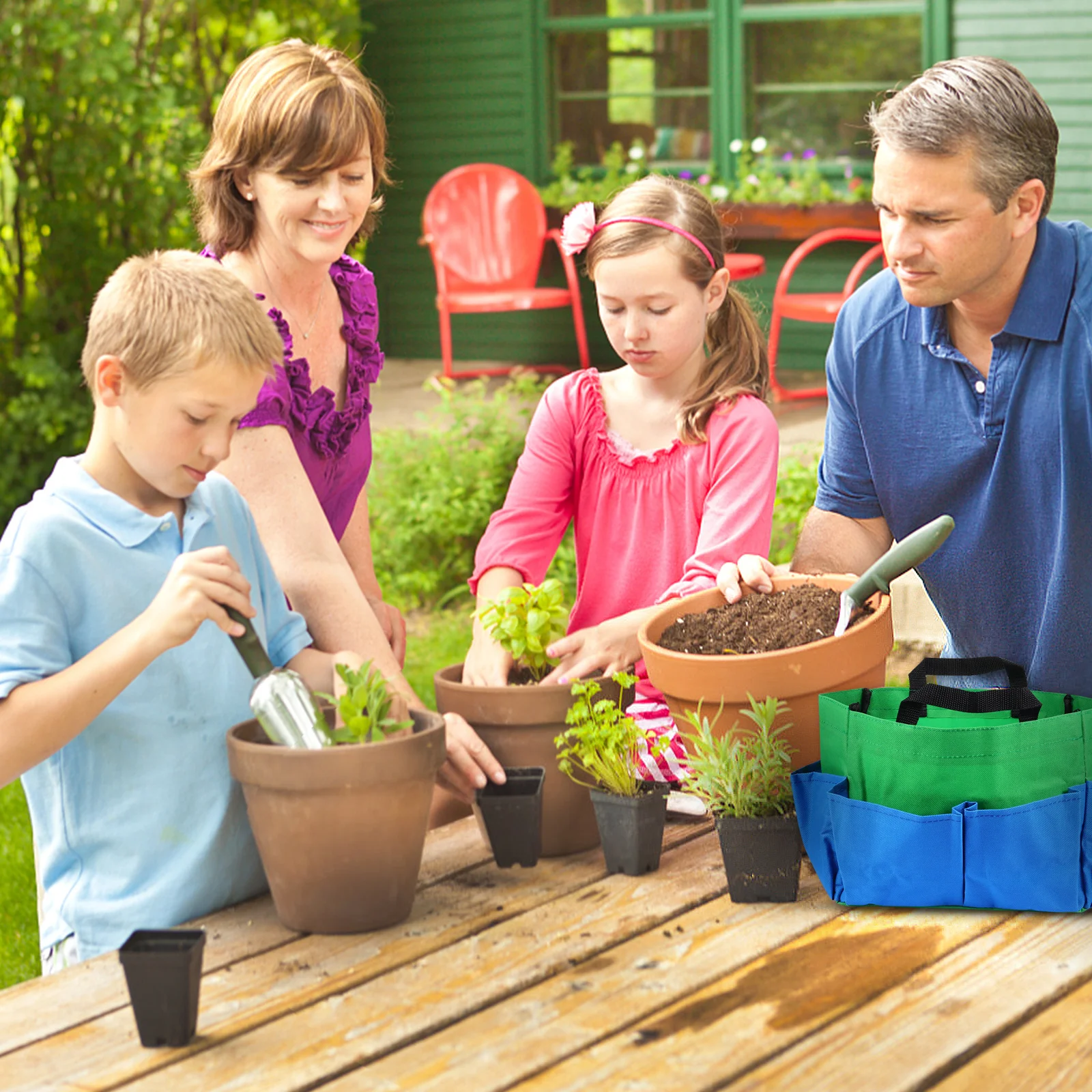 

Portable Waterproof Garden Tool Bag Oxford Cloth Tote Random Color Sturdy Organizer Gardening Tool Storage Hand Tools Bag