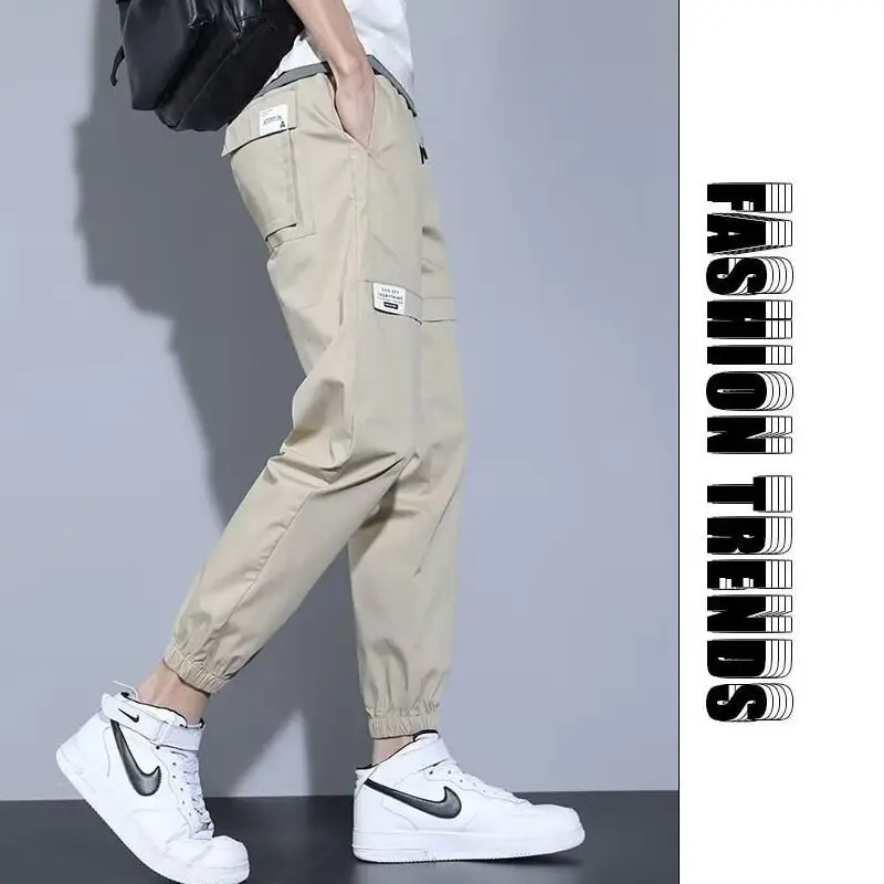 Casual Pants for Men Summer Thin Loose Tying Feet in Summer Slim Workwear Slim Feet Trousers