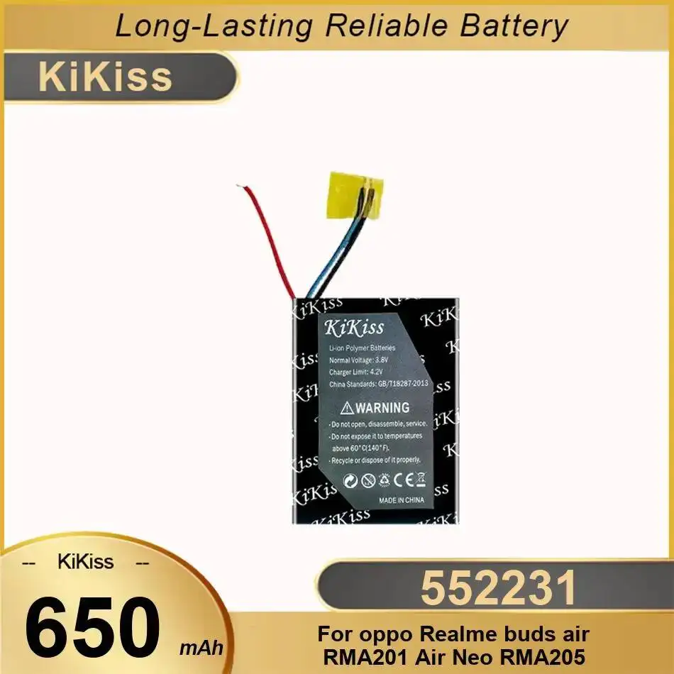 

Long-Lasting For Oppo Realme Buds Air RMA201 Air Neo RMA205 650mAh Earphone Case Battery Premium Replacement 552231