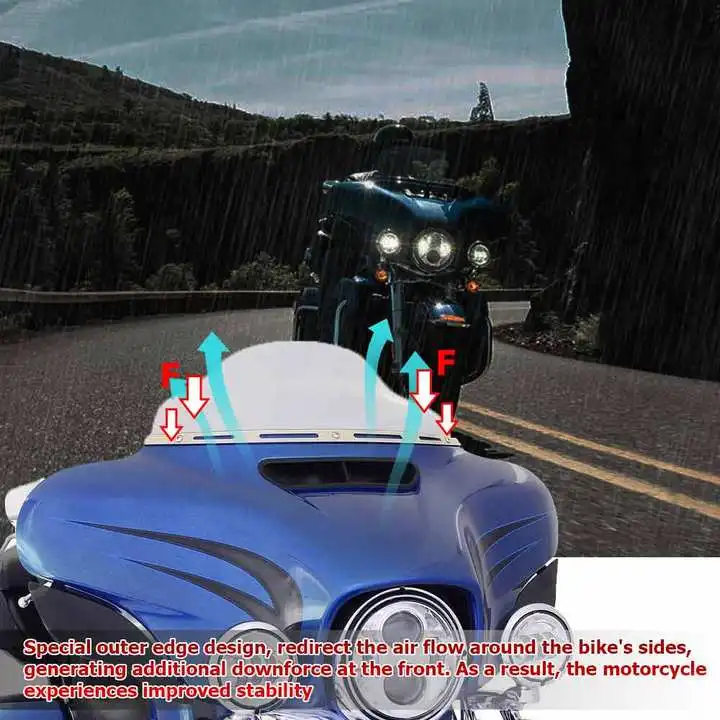 لدراجة نارية Harley Touring Electra Street Tri Glide FLHTK FLHX 2014-2024 مقاس 9 بوصة هدية للزجاج الأمامي منحرف الرياح #3