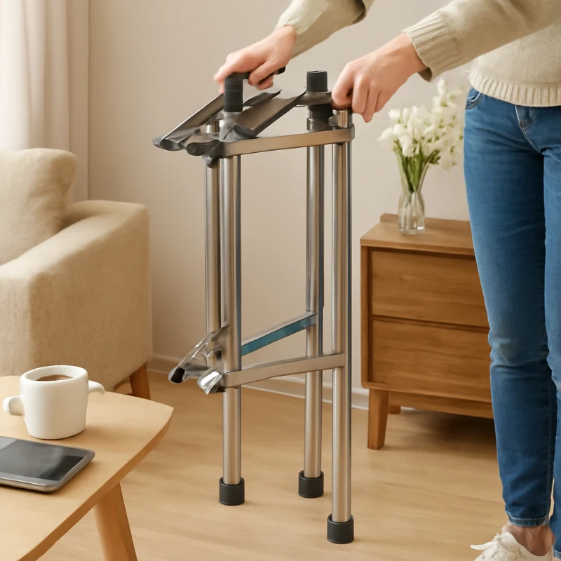 

Heavy Duty 304 Stainless Steel Cutting Board Holder Foldable Chopping Block Rack Floor Standing Utility Shelf Basin Organizer