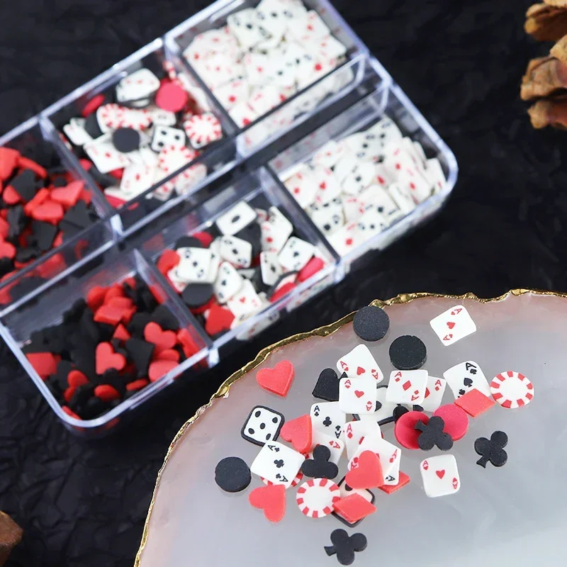 Poker Clay Slices For DIY Epoxy Resin Mold Jewelry Fillings