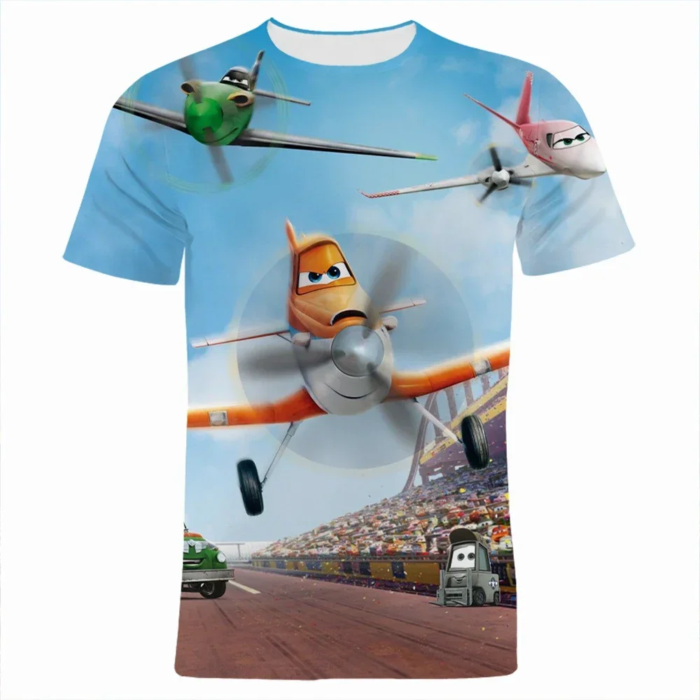 2024 Disney Cartoon Movie Planes 3D Print Boy Girl Tee Shirt Fashion Cartoon Anime Women T Shirt Krótki rękaw Odzież męska Tops