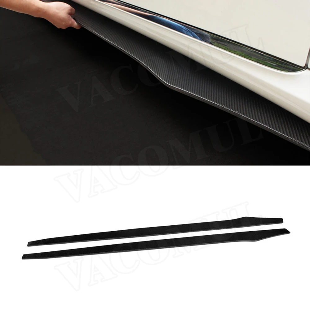 2Pcs Universal Side Skirts for BMW 2 Series F22 F87 M2 Side Door Bumper Skirts Carbon Fiber/ PP