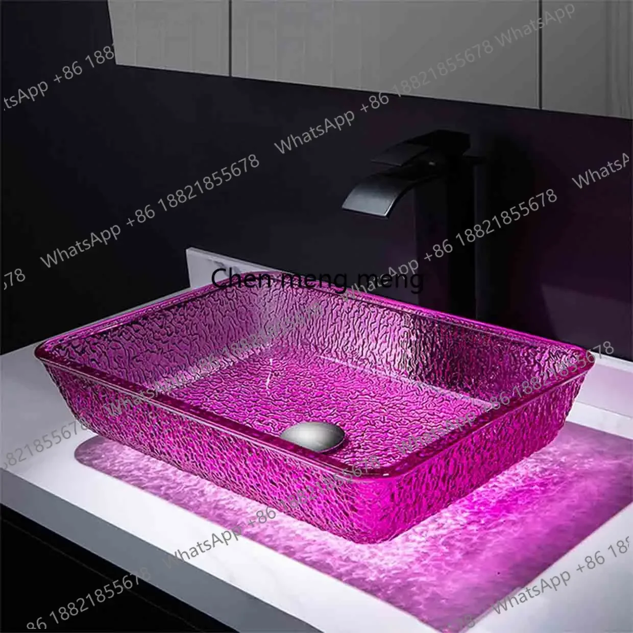 

Выгодные скидки! Прямоугольная раковина из прозрачного литого стекла для ванной комнаты, умывальник для балкона, раковина для шампуня, настольная раковина для ванной.