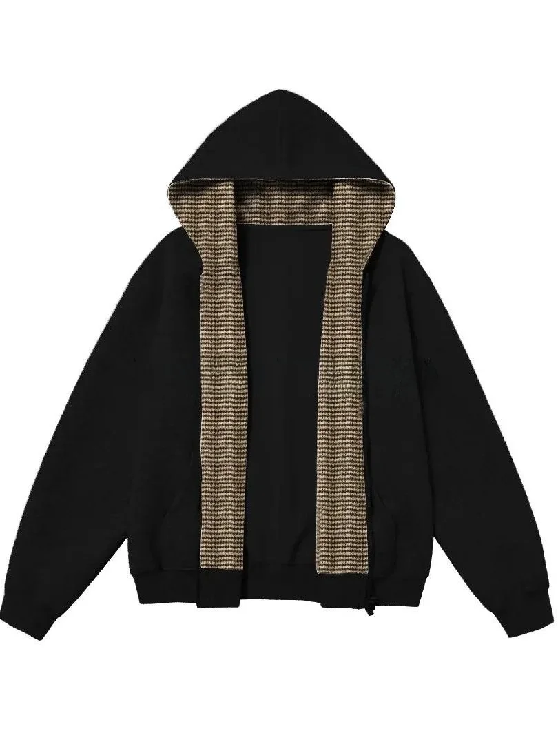 

Casual Men's Hooded Jaet Outerwear Faionable Versatile Long Sve Top Youth Trend Breathable Cotton Blend Spring Autumn