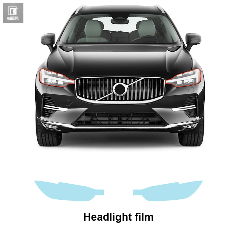 Пленка заднего вида для фар Volvo XC60 R, дизайнерская надпись 2022-2024, предварительно вырезанная прозрачная защитная пленка для краски, наклейка, аксессуары