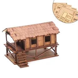 1/72 House Model Kits Handmade 1/72 Building Model House Scenery Layout Miniature House Puzzles for Kids Gifts
