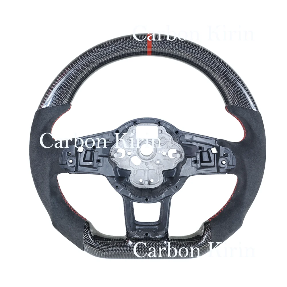 Carbon Fiber Steering Wheel Suede Leather For Volkswagen Golf 7 7.5 GTI GTD GTE R 2013-2020 Polo GTI Tiguan Passat DSG