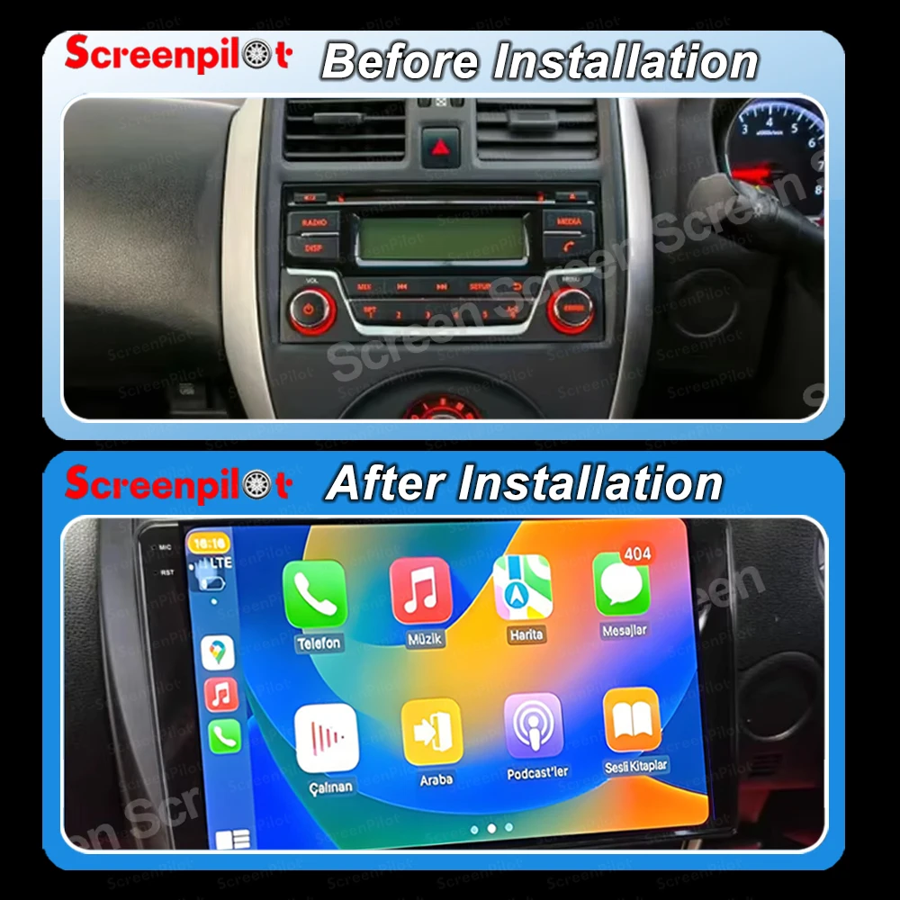 Android16 Car Radio Carplay Bluetooth For Nissan Micra March Versa Note Livina Almera Latio Sunny Juke Versa 2014-2020 2Din Auto